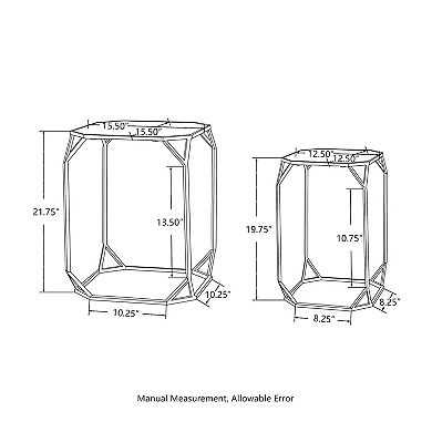Glitzhome Set Of 2 Nesting Coffee Tables