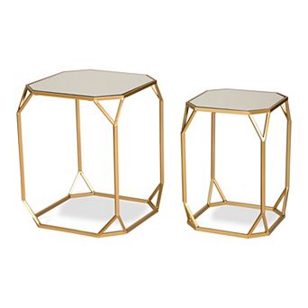 Glitzhome Set Of 2 Nesting Coffee Tables