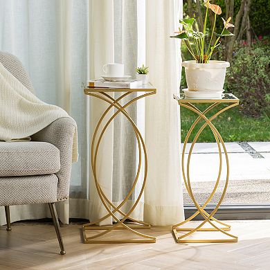 Glitzhome Set Of 2 Nesting Coffee Tables