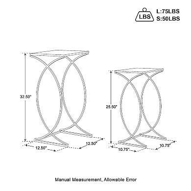 Glitzhome Set Of 2 Nesting Coffee Tables