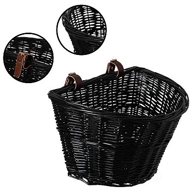 White Wicker Front Cargo Bike Basket - Perfect For Riders Of All Ages And Genders