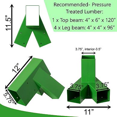 Set Of 2 Heavy-duty Durable And Rust Resistant Steel A-frame End Swing Brackets