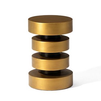 Glitzhome Modern Industrial Round Side Table