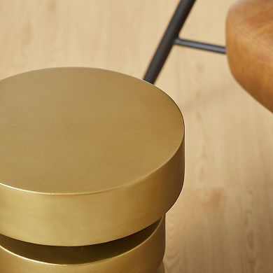 Glitzhome Modern Industrial Round Side Table