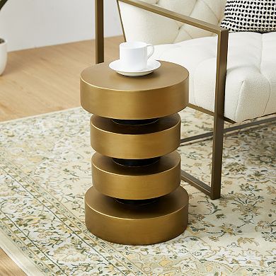 Glitzhome Modern Industrial Round Side Table