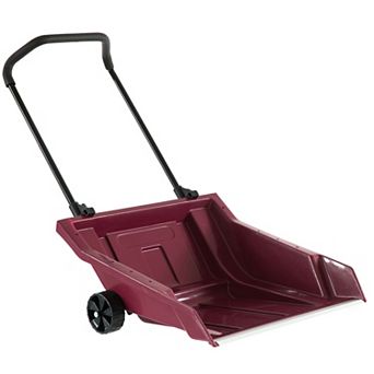 Heavy Duty Snow Rolling Remover with Wheels and Wide Blade