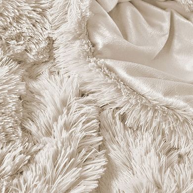 Unikome Luxurious Faux Fur 3PC Winter Comforter Set Ultra Soft Cozy Bedding