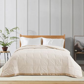 Unikome Lightweight Down Blanket, Cozy Breathable Blankets With Satin Trim