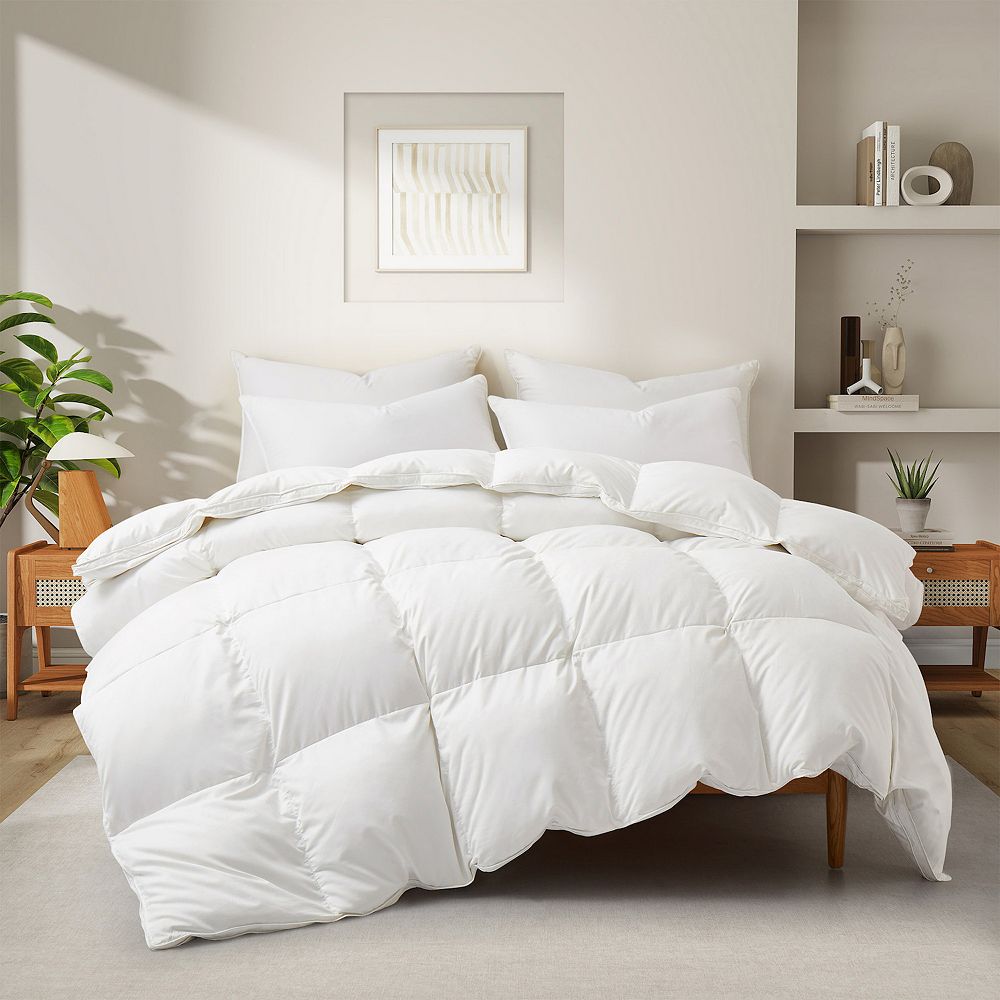 Unikome Natural Goose Down Comforter - Heavy Weight Winter Comforter KING SIZE- WHITE