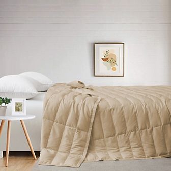 Unikome Cool To The Touch Tencel™ Lyocell Silk Blanket - Oversize 75% Down Blanket For Hot Sleepers