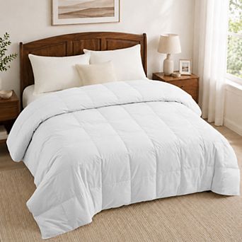 Unikome Lightweight Cotton Jacquard Down Blanket, Soft Breathable All Season Cozy Layering Blanket