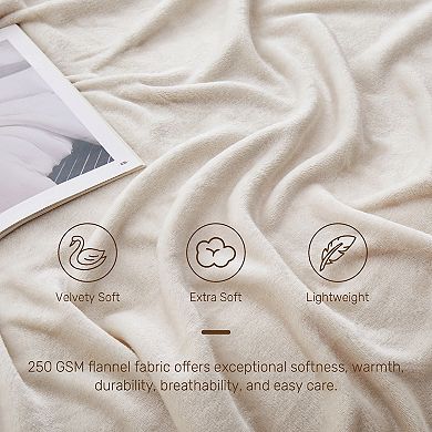 Luxurious Plush Flannel Blanket Ultra-soft & Cozy Oversize Throw Blanket For All-season Comfort