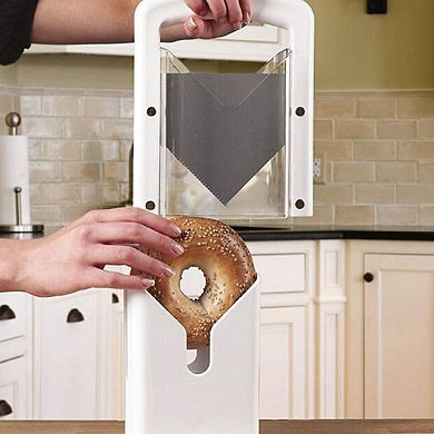 Original Universal Bagel Guillotine Slicer White 9.25 inch