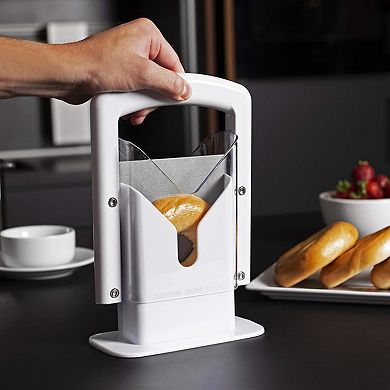 Original Universal Bagel Guillotine Slicer White 9.25 inch