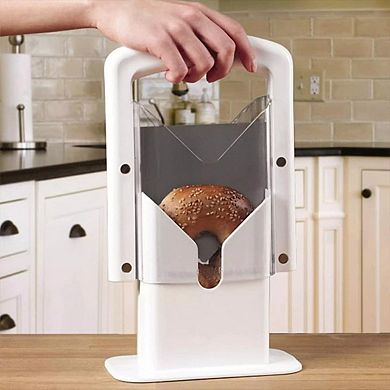 Original Universal Bagel Guillotine Slicer White 9.25 inch
