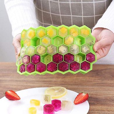 Silicone Ice Cube Trays for Freezer with Lid 37 Grid