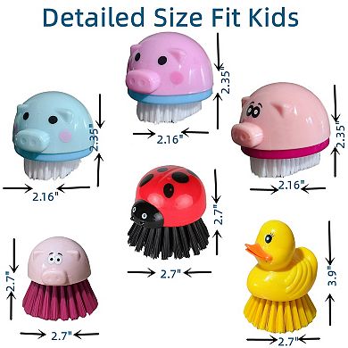 Children Cute Animals Dish Scrub Brush set of 3