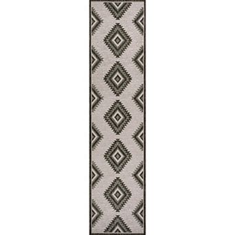 Darcy Traditional Geometric Bold Gingham Indoor/outdoor Runner Rug
