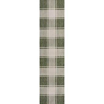 Sabine Traditional Farmhouse Bold Gingham Indoor/outdoor Runner Rug
