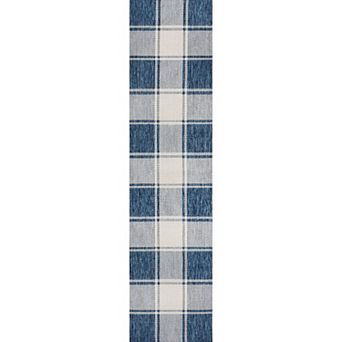 Sabine Traditional Farmhouse Bold Gingham Indoor/outdoor Runner Rug