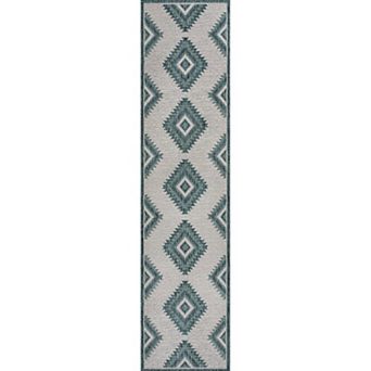Lior Geometric Moroccan Diamond Indoor/outdoor Runner Rug