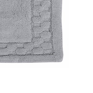 Splendid Soft Plush Cotton Bath Rug Features Fashionable Sculptured Border Design