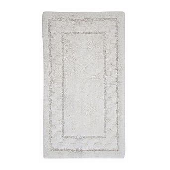 Splendid Soft Plush Cotton Bath Rug Features Fashionable Sculptured Border Design