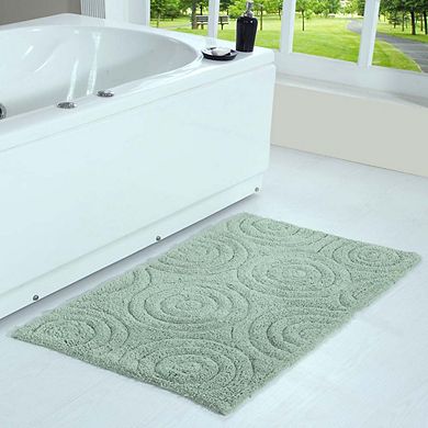 Beautiful Circle Design High Quality Year Round Cotton With Non-Skid Back Bath Rug.