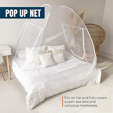 Mekkapro Mosquito Net For Bed, Portable Pop Up Mosquito Net, 80" X 71" X 63"