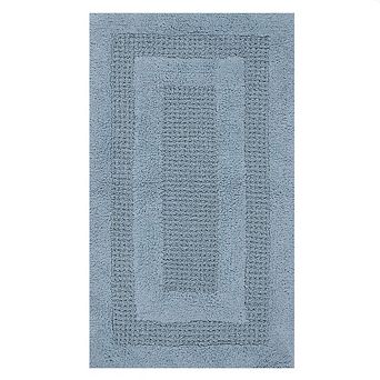 Luxurious Soft Plush Cotton Bath Rug Features Fashionable Racetrack Design