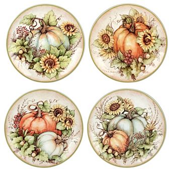 Certified International Autumn Breeze 4 pc Salad Plate Set