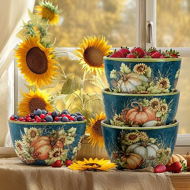 Certified International Autumn Breeze 4 pc Ice Cream Bowl Set