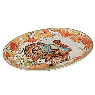 Certified International Autumn Breeze Oval Turkey Platter