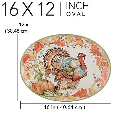 Certified International Autumn Breeze Oval Turkey Platter