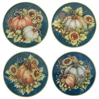 Certified International Autumn Breeze 4 pc Canape Plate Set