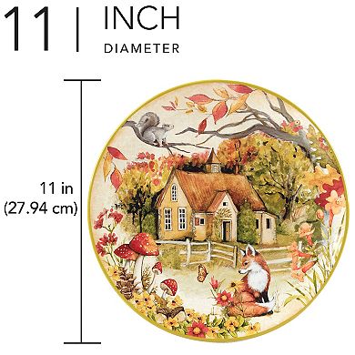 Certified International Woodland Critters 4 pc Dinner Plate Set
