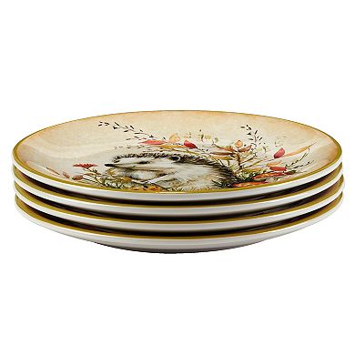 Certified International Woodland Critters 4 Piece Salad Plate Set