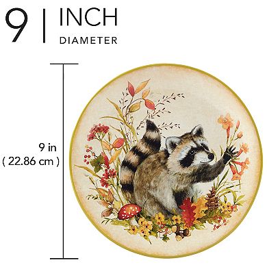 Certified International Woodland Critters 4 Piece Salad Plate Set