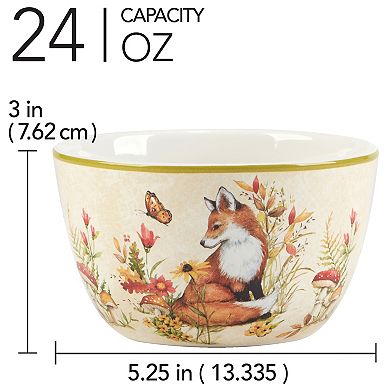 Certified International Woodland Critters 4 pc Ice Cream Bowl Set
