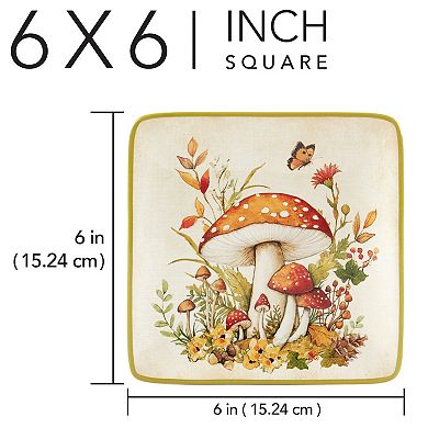 Certified International Woodland Critters 4 pc Canape Plate Set