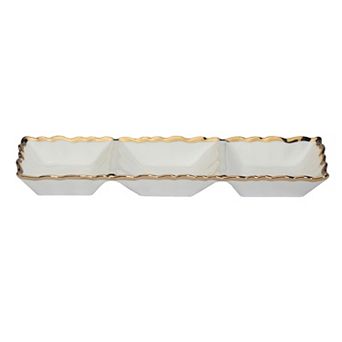 Certified International Regency Gold 3 Section Tray