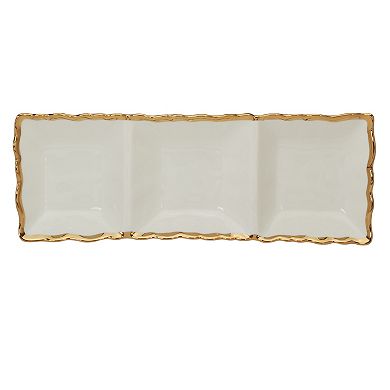 Certified International Regency Gold 3 Section Tray
