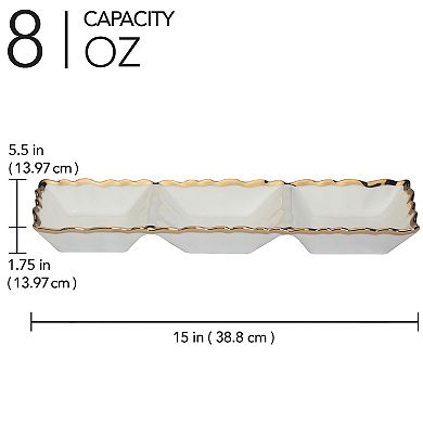 Certified International Regency Gold 3 Section Tray
