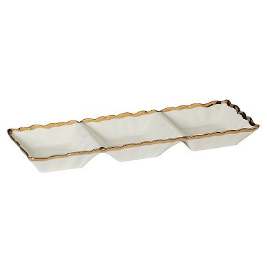 Certified International Regency Gold 3 Section Tray