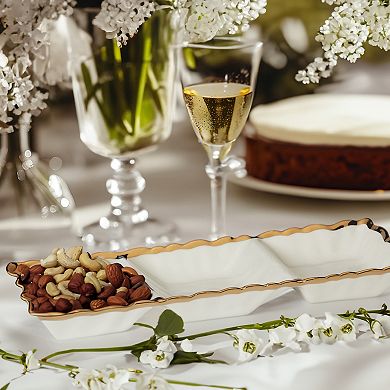 Certified International Regency Gold 3 Section Tray