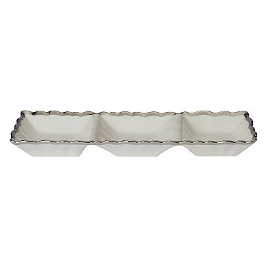 Certified International Regency Silver 3 Section Serving Tray