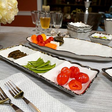 Certified International Regency Silver 3 Section Serving Tray