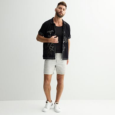 Men's Apt. 9® Embroidered Full Button-Down Knit Polo