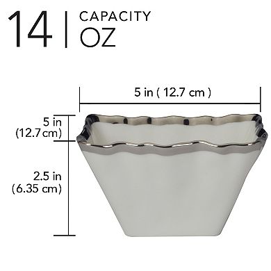 Certified International Regency Silver 4 pc Snack Bowl Set