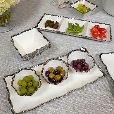 Certified International Regency Silver 4 pc Snack Bowl Set